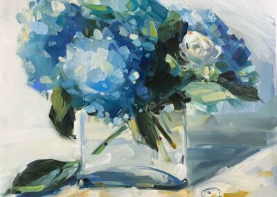 Blue Hydrangeas [17x17, framed] $2,500
